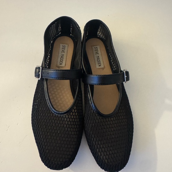 Steve Madden Black Mesh Flats - Picture 2 of 4
